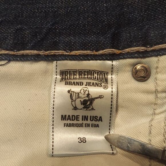 True Religion Bleached Super T Medium Wash Blue Jeans Ricky Sz38 - Picture 4 of 5